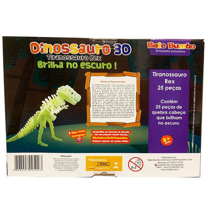 Dinossauro 3D Brilha no Escuro