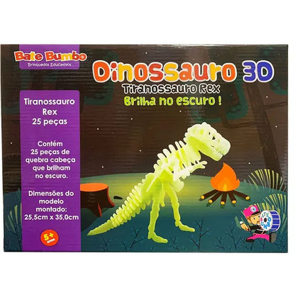 Dinossauro 3D Brilha no Escuro