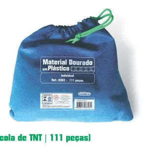 Material Dourado em Plástico TNT  111 peças